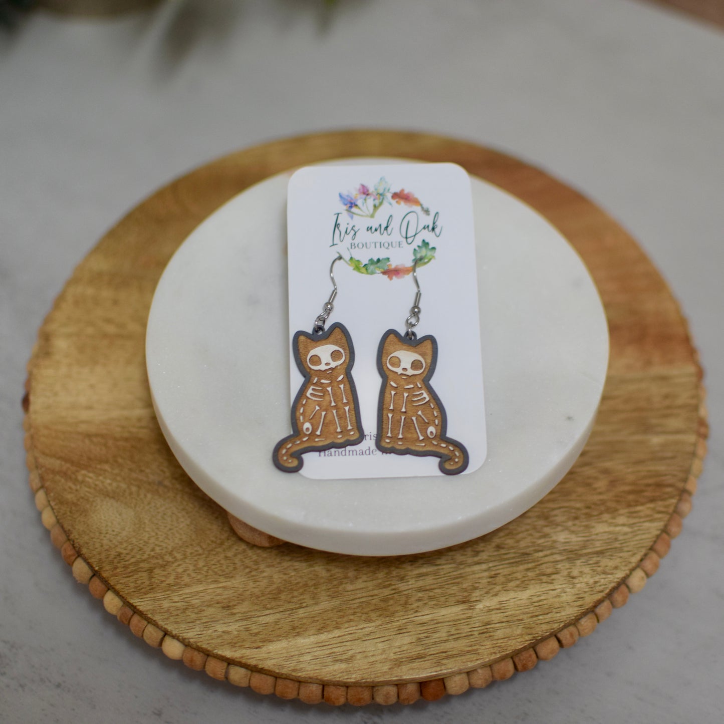 Skeleton Cat Dangles