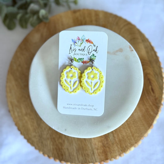 Stamped Flower - Yellow