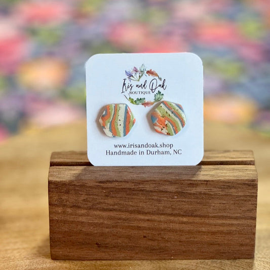 Retro Hexagon Studs