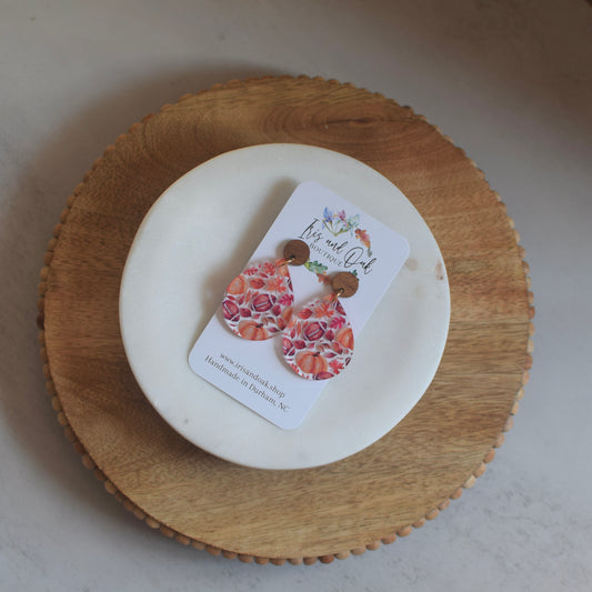 Teardrop Dangle - Footballs and Pumpkins