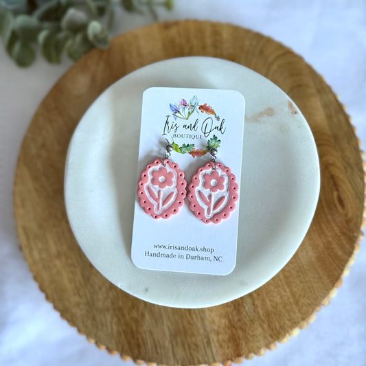 Stamped Flowers - Pink