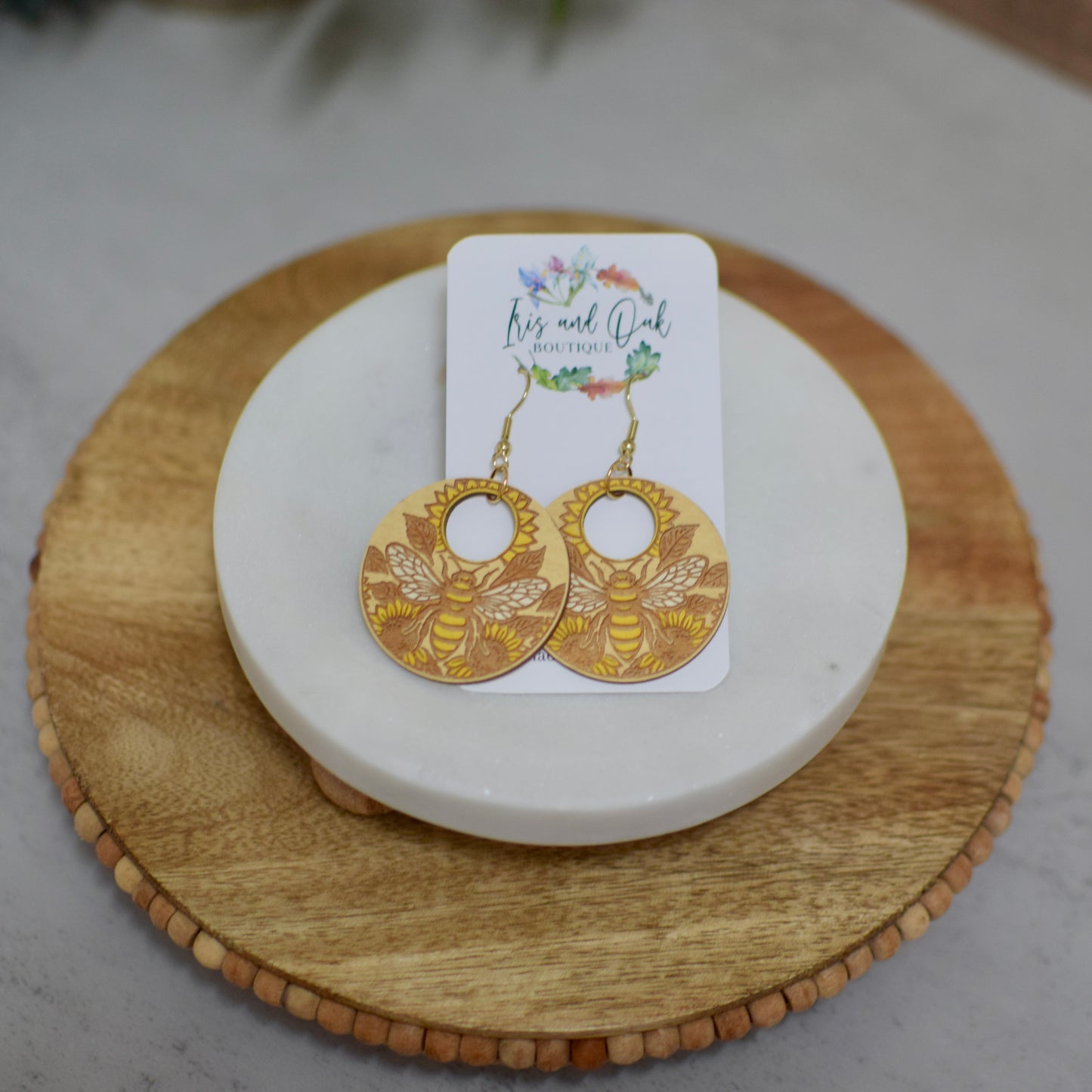 Bee Circle Dangles