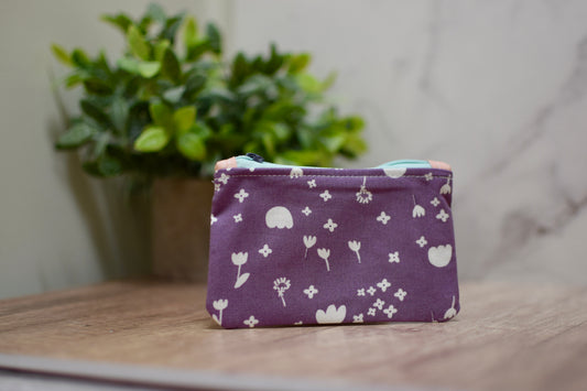 Purple Fields Mini Zipper Pouch
