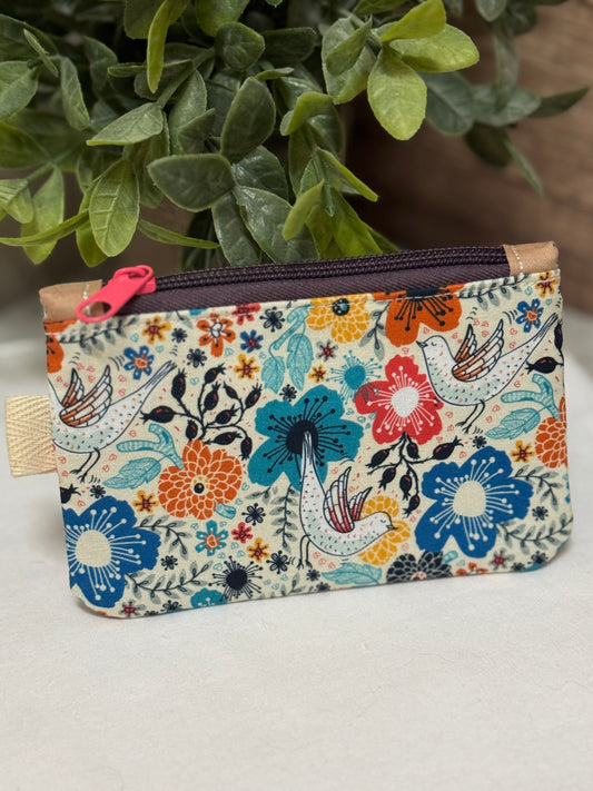 Whimsy Birds Mini Zipper Pouch