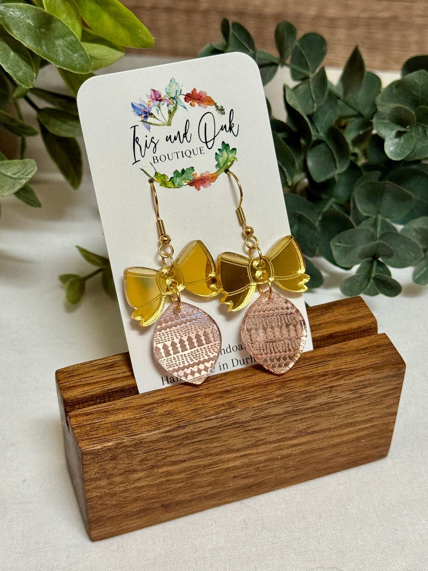 Bauble and Bow Dangles (select color)