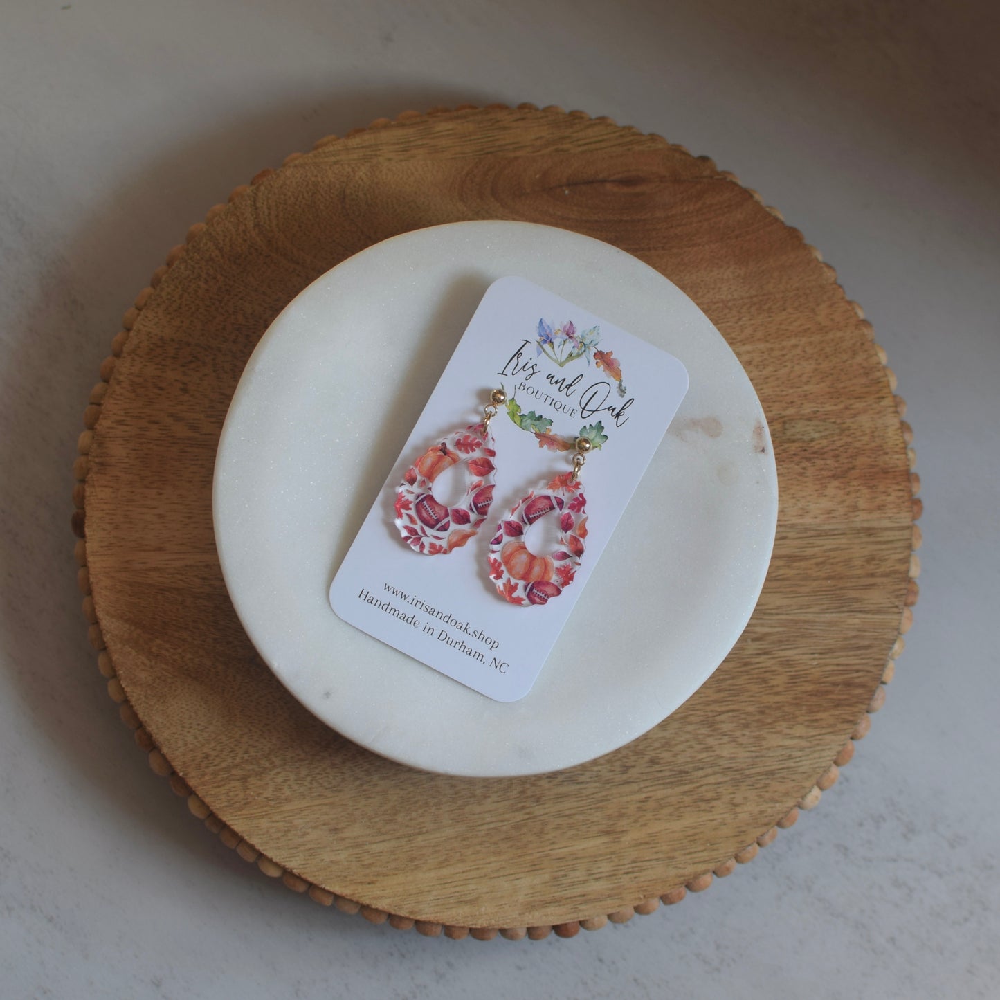 Scalloped Dangle - Footballs and Pumpkins