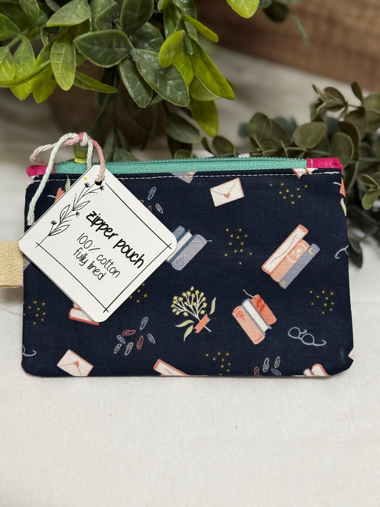 Between the Pages - Navy Mini Zipper Pouch