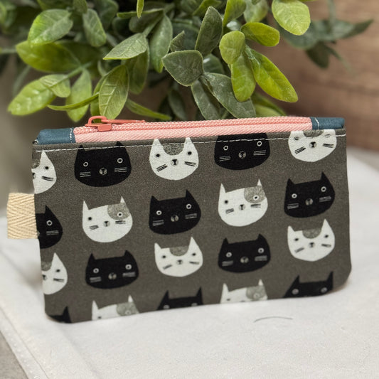 Black and white cats Mini Zipper Pouch