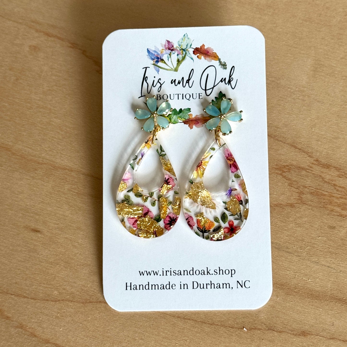 Golden Floral - Open Teardrop