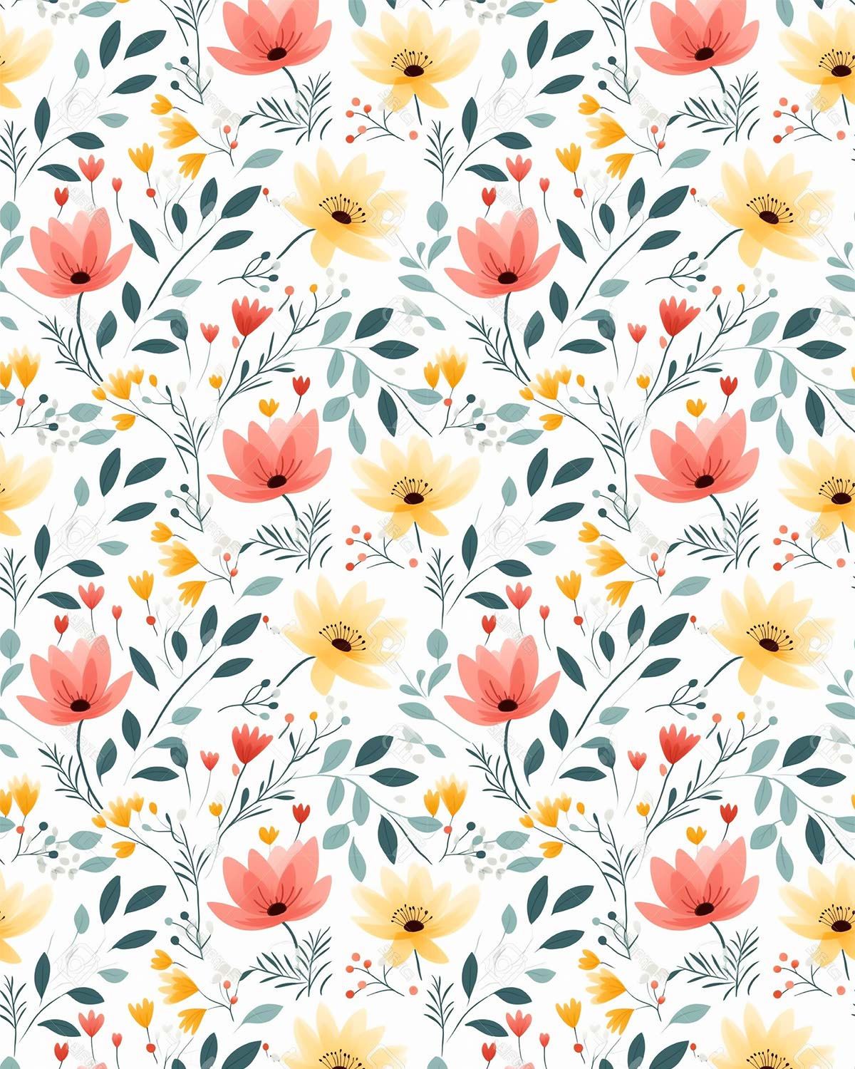 Watercolor Flowers 109 Transfer Paper