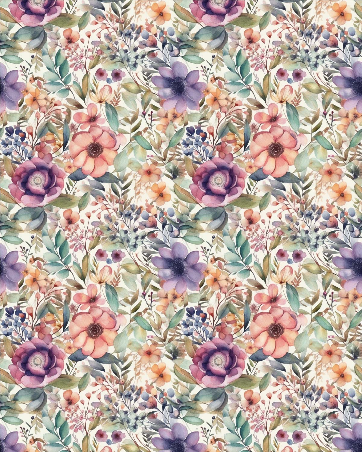 Watercolor Flowers 011 Transfer Paper