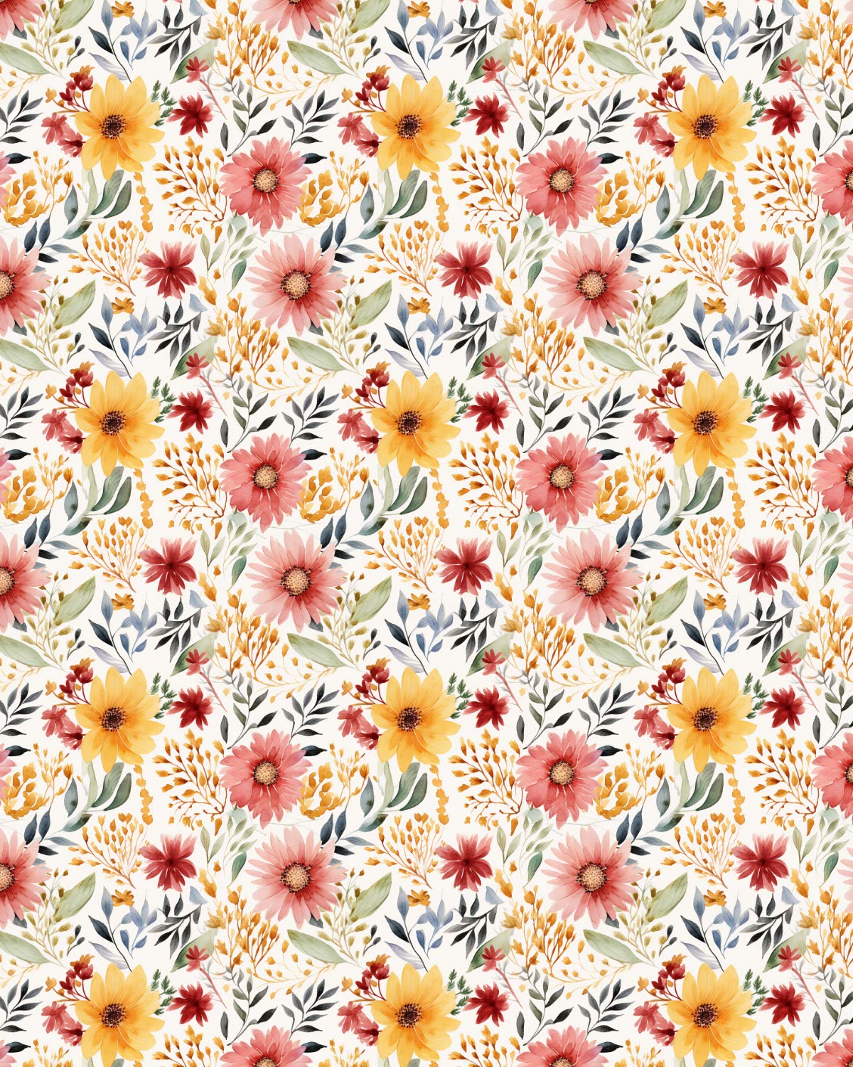 Watercolor Flowers 111 Transfer Paper