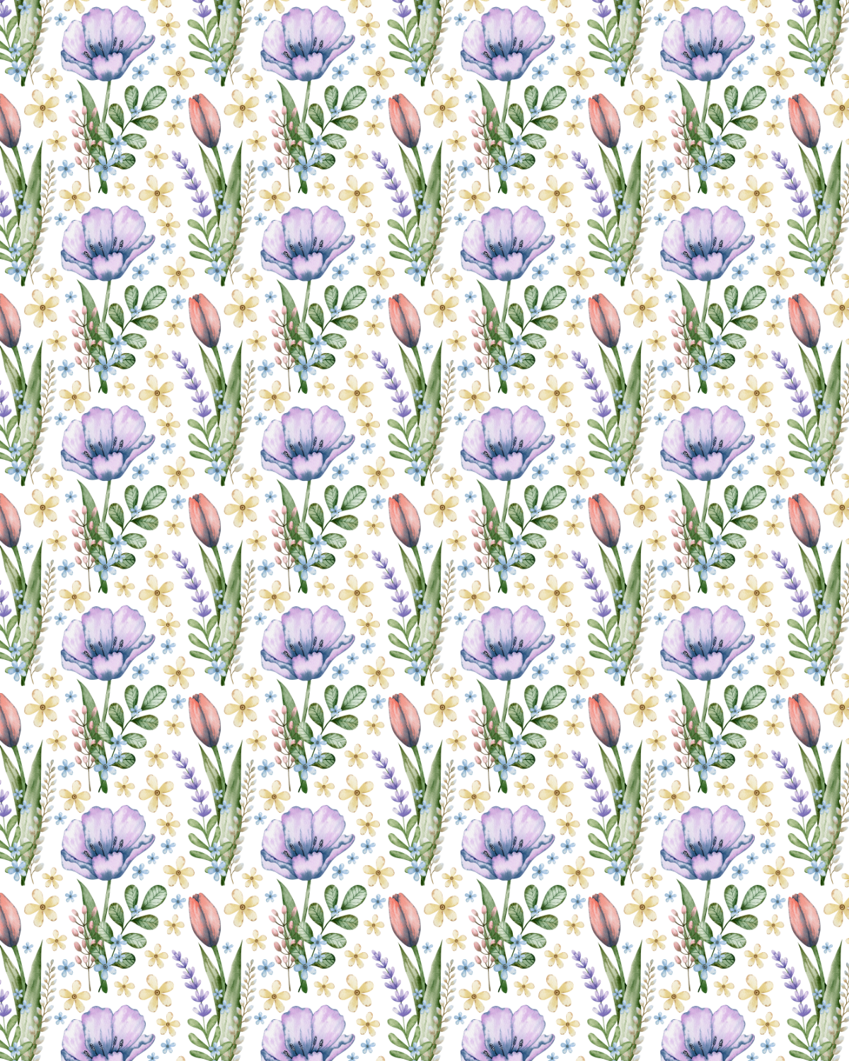 Watercolor Flowers 125 Transfer Paper