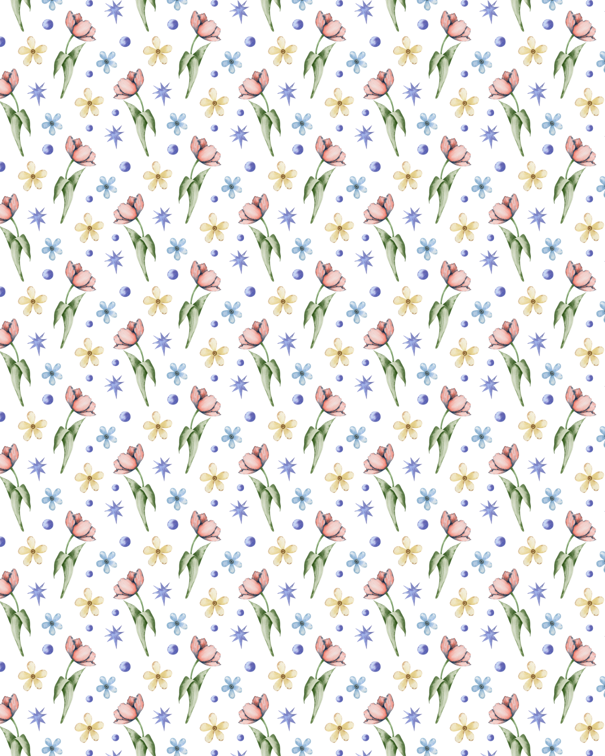 Watercolor Flowers 128 Transfer Paper
