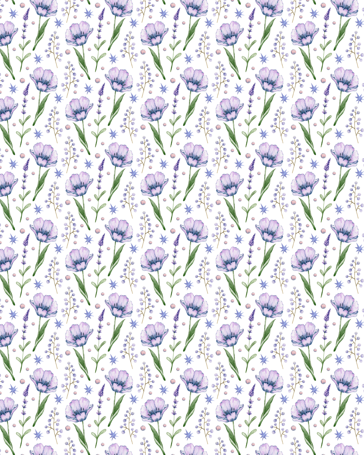 Watercolor Flowers 129 Transfer Paper