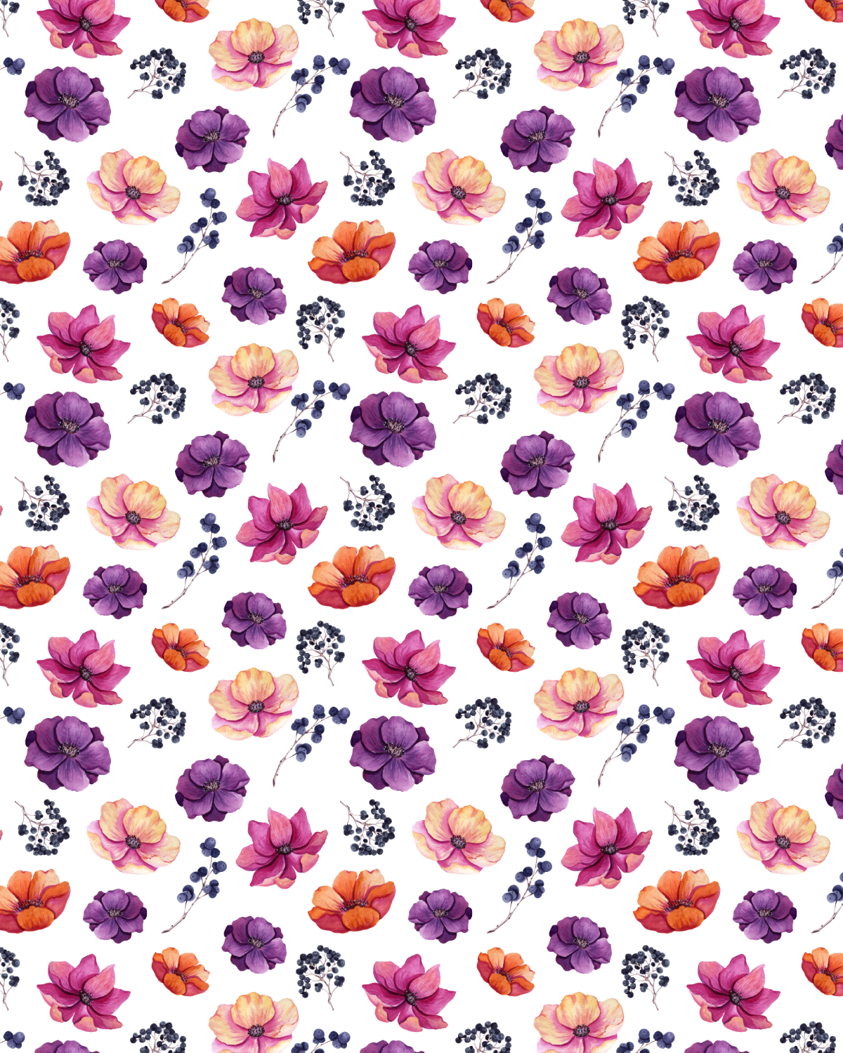 Watercolor Flowers 169 Transfer Paper
