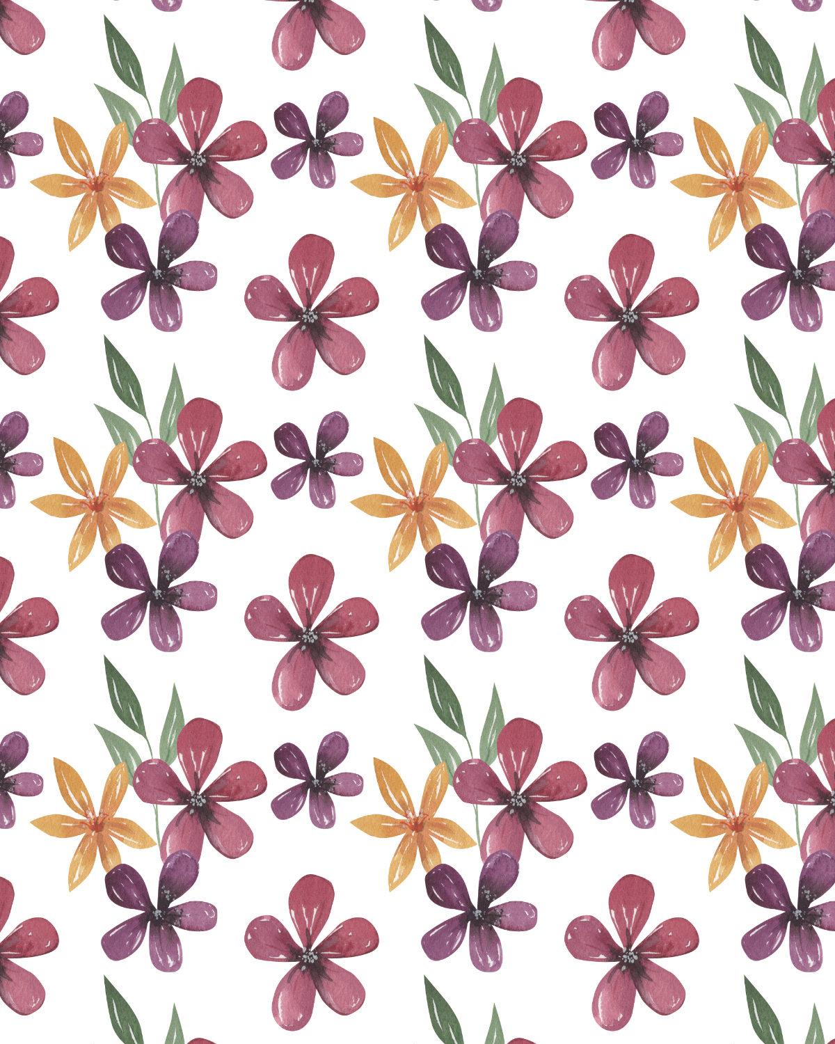 Watercolor Flowers 187 Transfer Paper