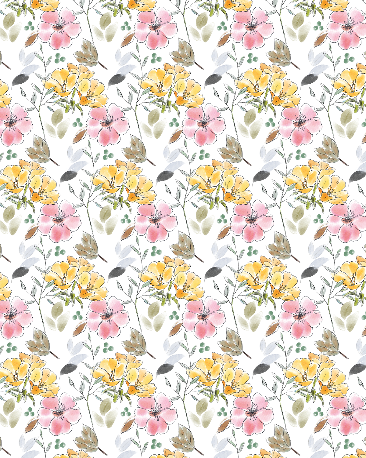 Watercolor Flowers 217 Transfer Paper