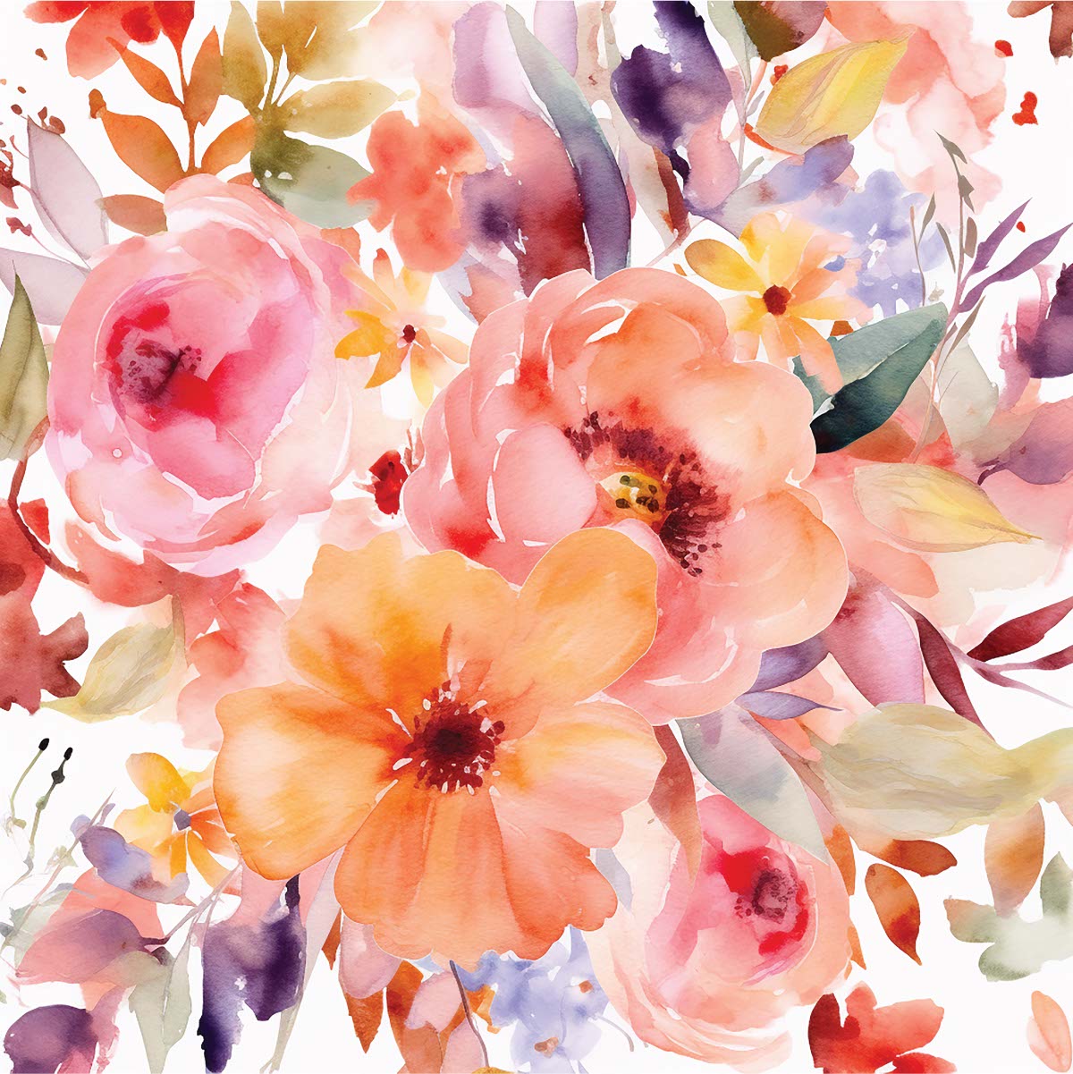 Watercolor Flowers 021 Transfer Paper