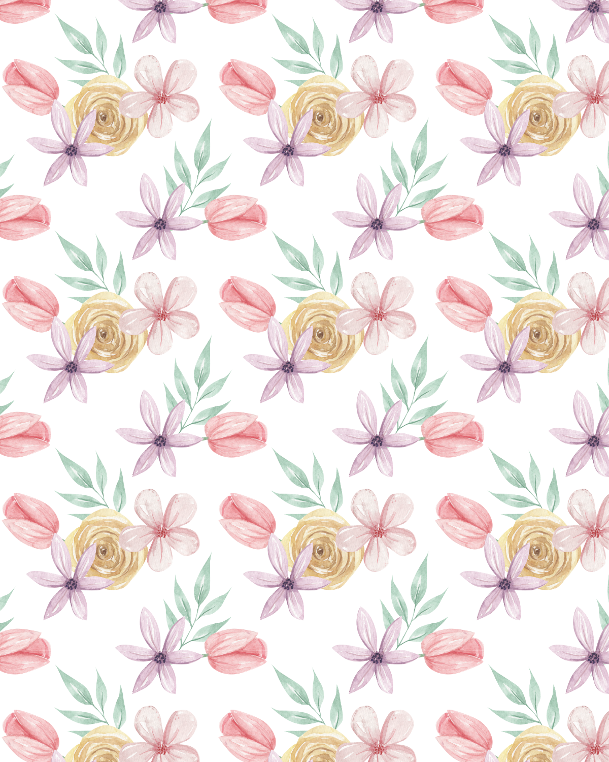 Watercolor Flowers 263 Transfer Paper