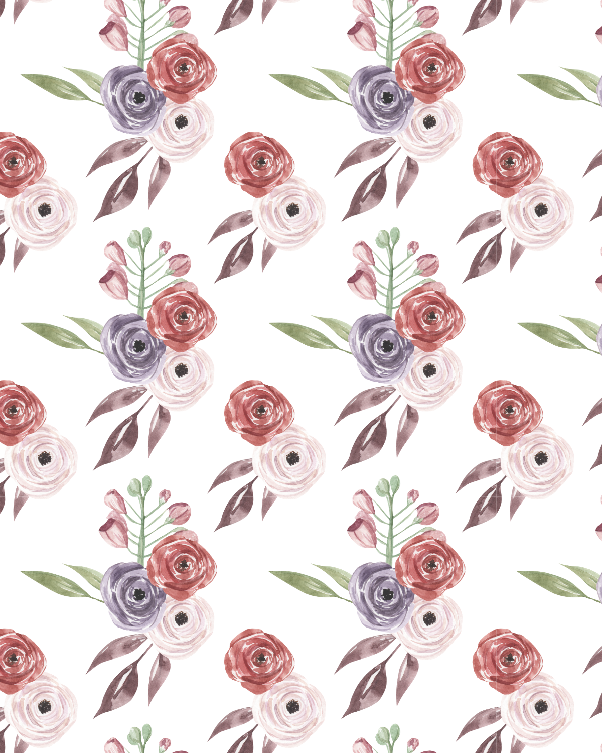 Watercolor Flowers 288 Transfer Paper