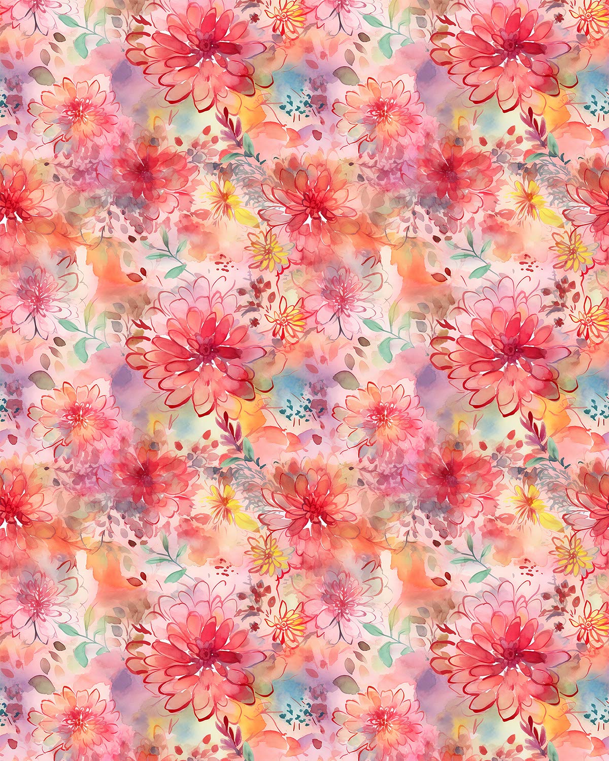 Watercolor Flowers 031 Transfer Paper