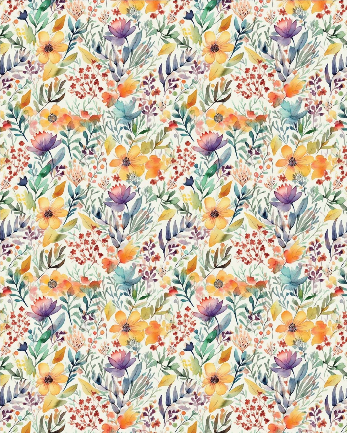 Watercolor Flowers 033 Transfer Paper