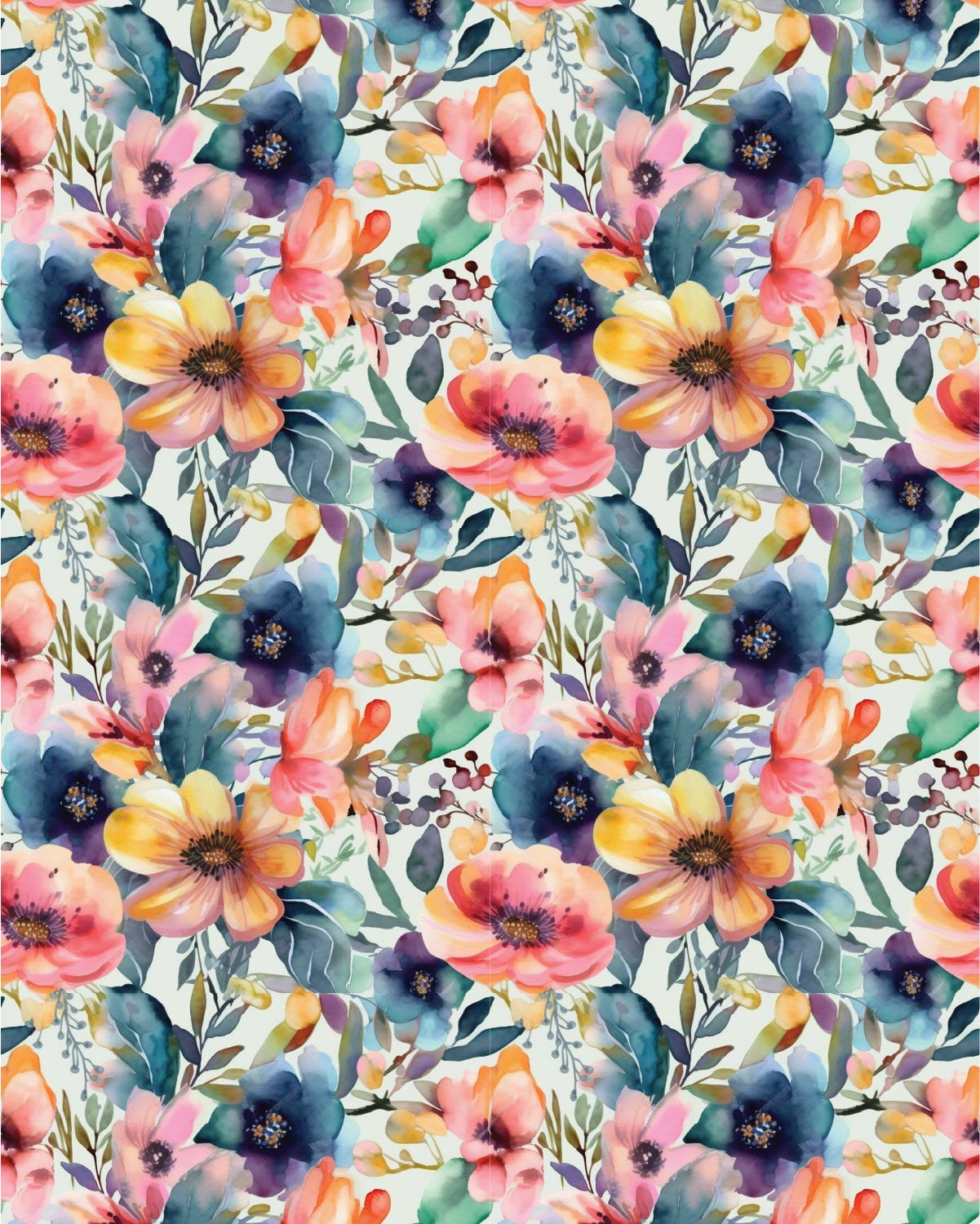 Watercolor Flowers 038 Transfer Paper