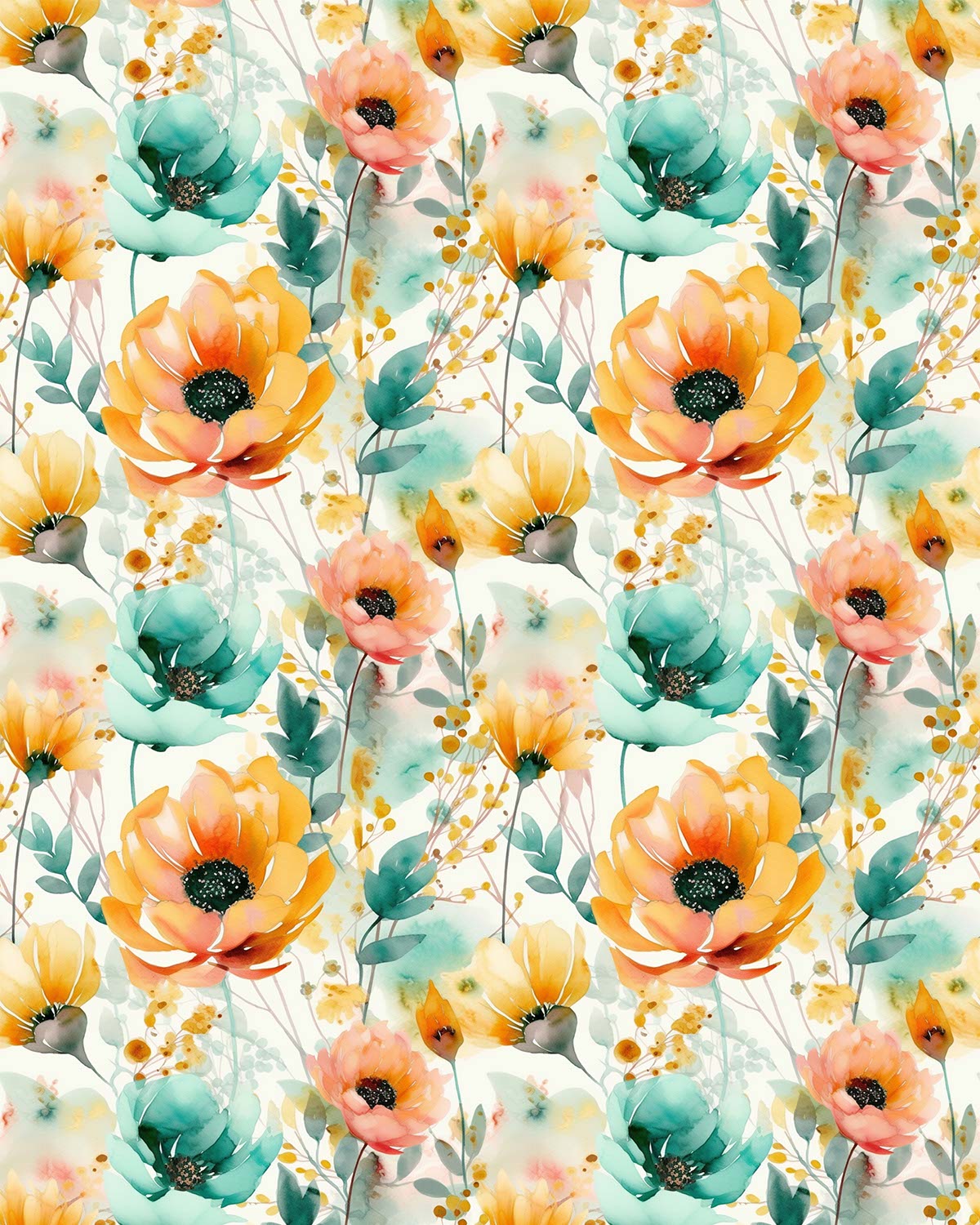 Watercolor Flowers 039 Transfer Paper