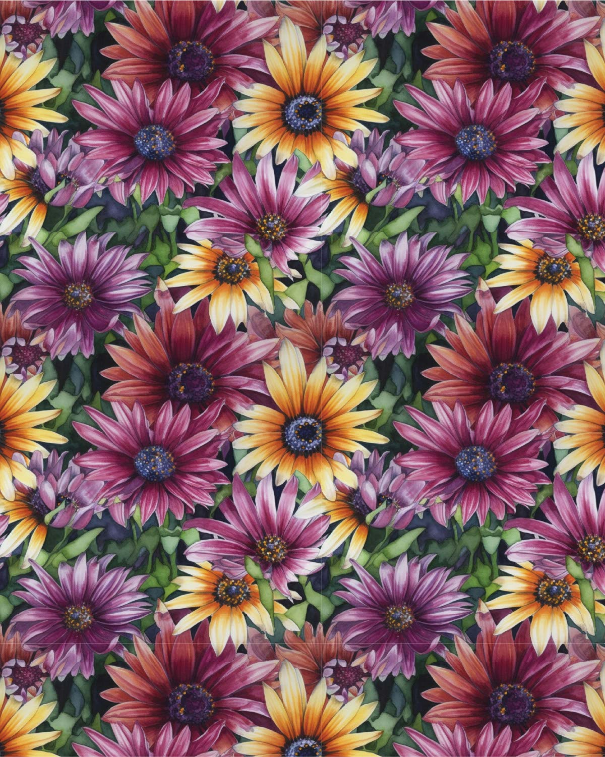 Watercolor Flowers 041 Transfer Paper