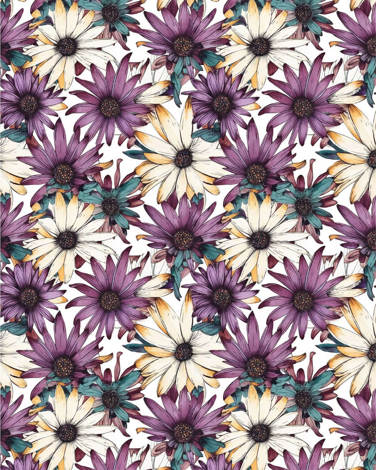 Watercolor Flowers 042 Transfer Paper