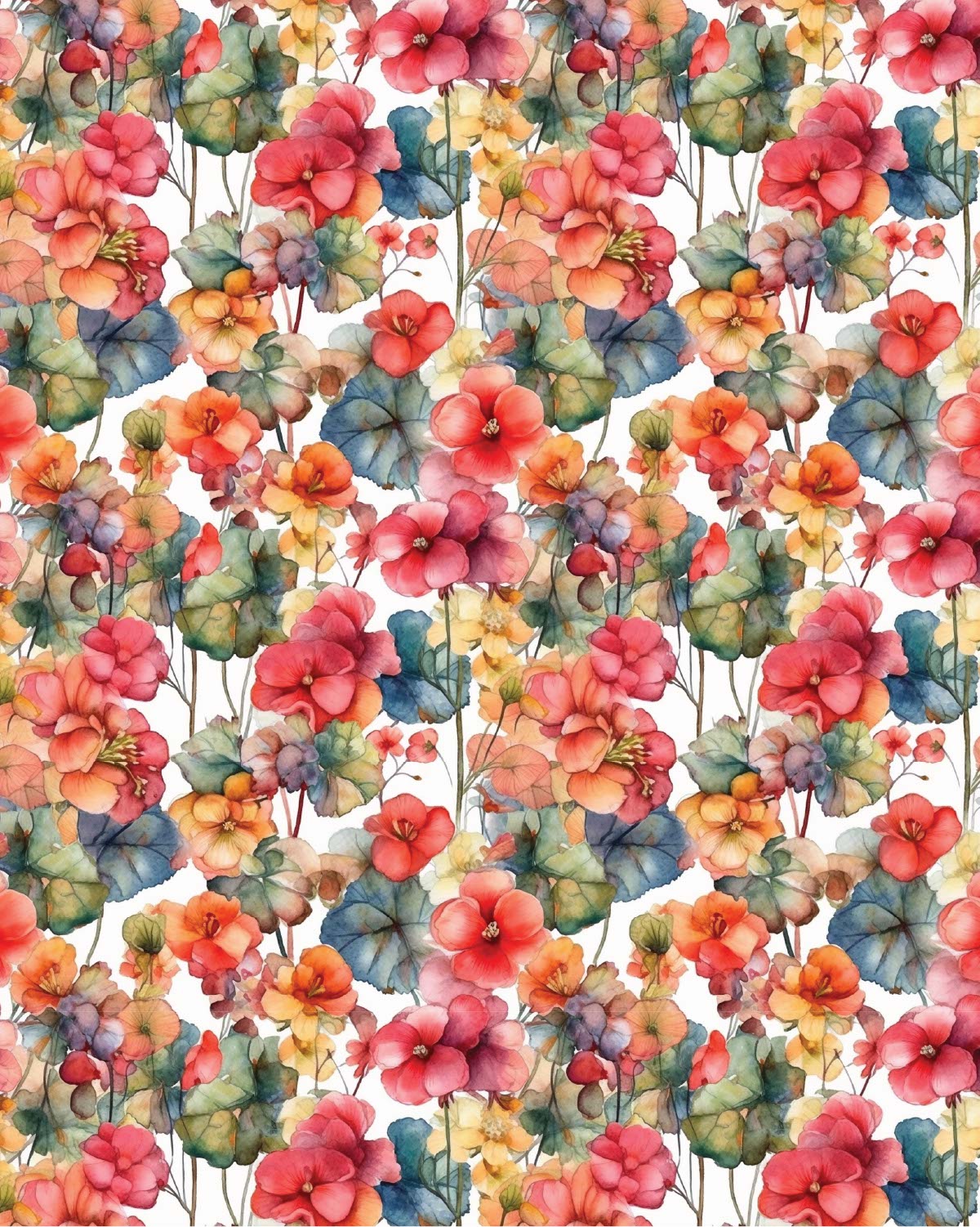 Watercolor Flowers 043 Transfer Paper