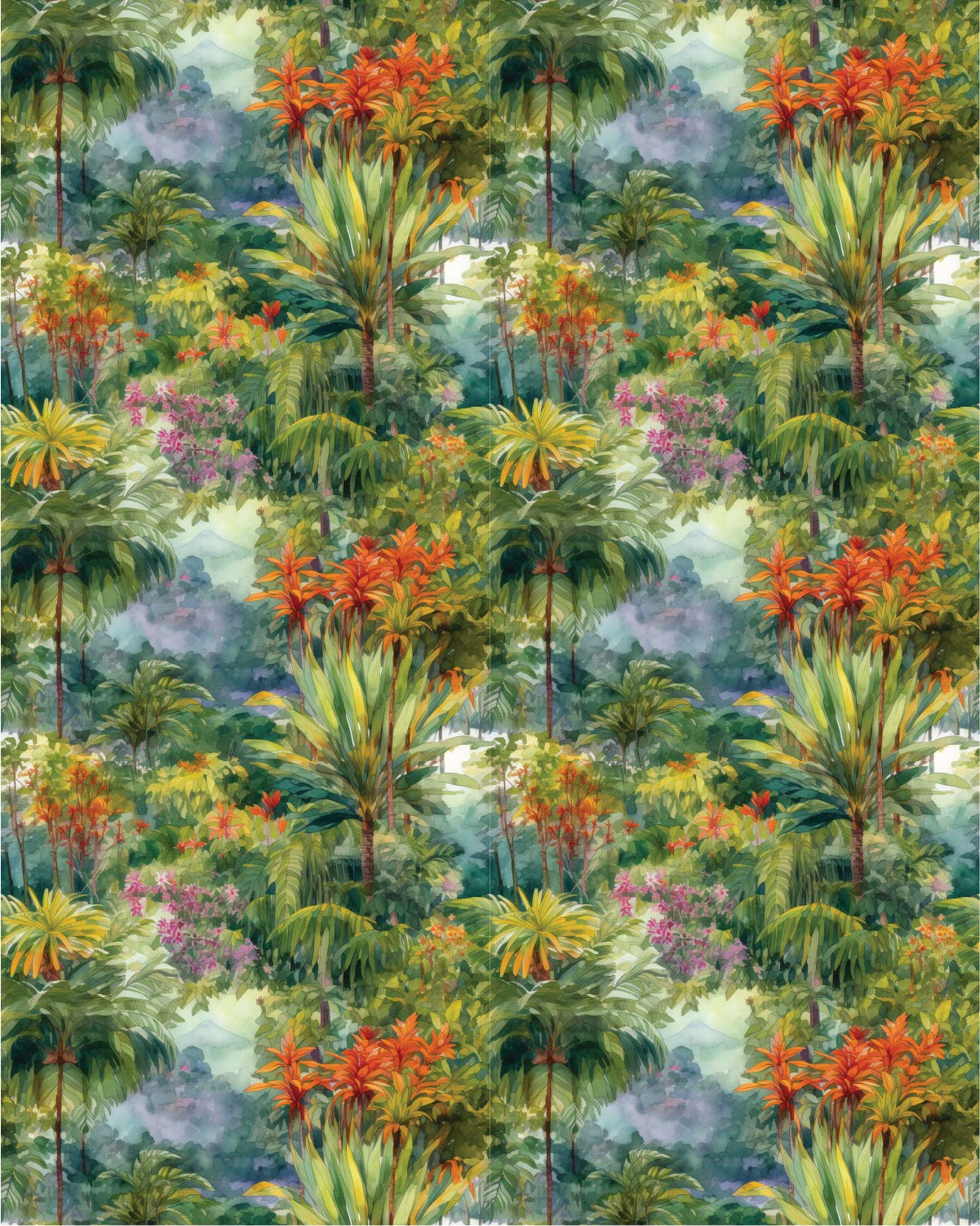 Watercolor Flowers 045 Transfer Paper