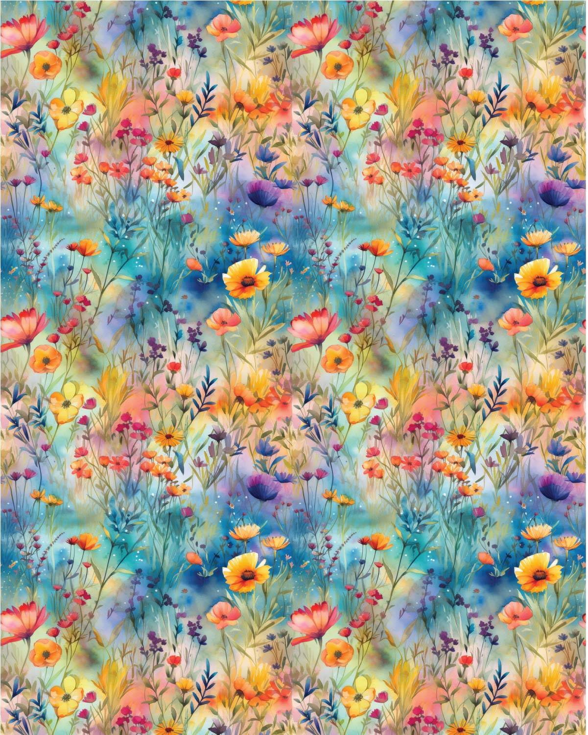 Watercolor Flowers 047 Transfer Paper