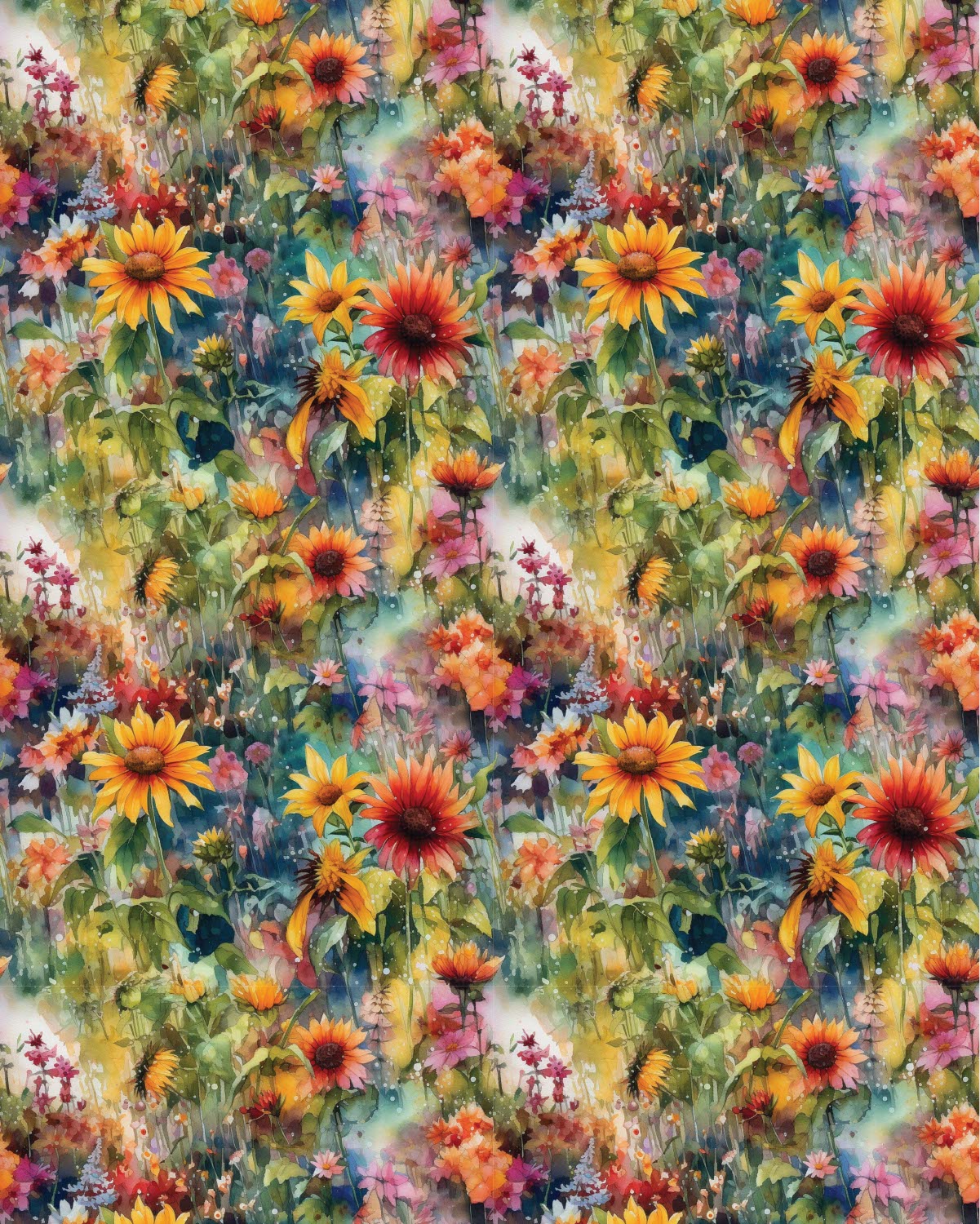 Watercolor Flowers 049 Transfer Paper