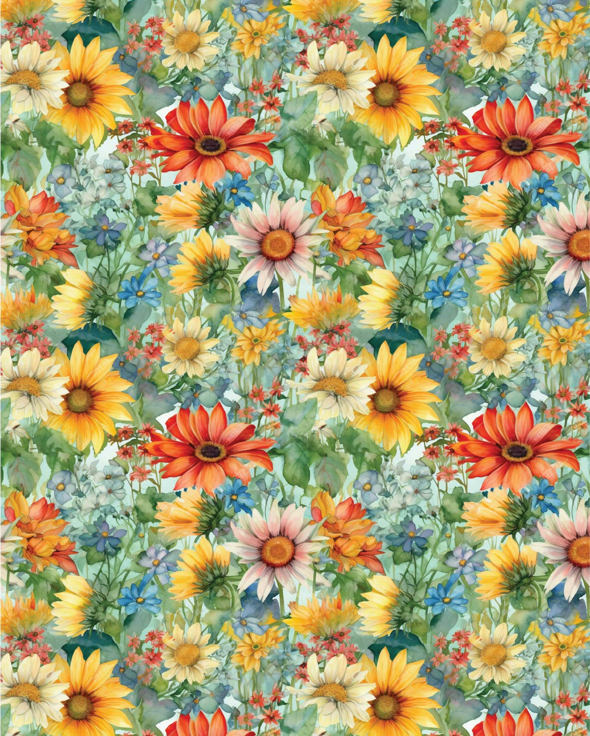 Watercolor Flowers 055 Transfer Paper