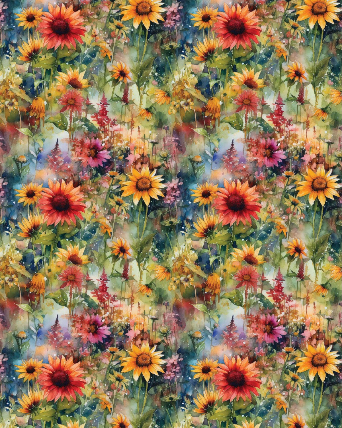 Watercolor Flowers 058 Transfer Paper
