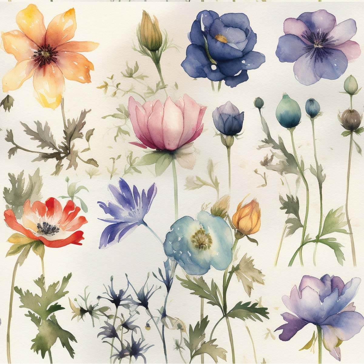 Watercolor Flowers 061 Transfer Paper
