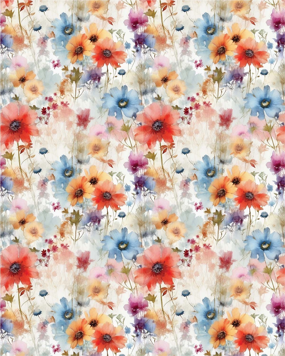 Watercolor Flowers 072 Transfer Paper