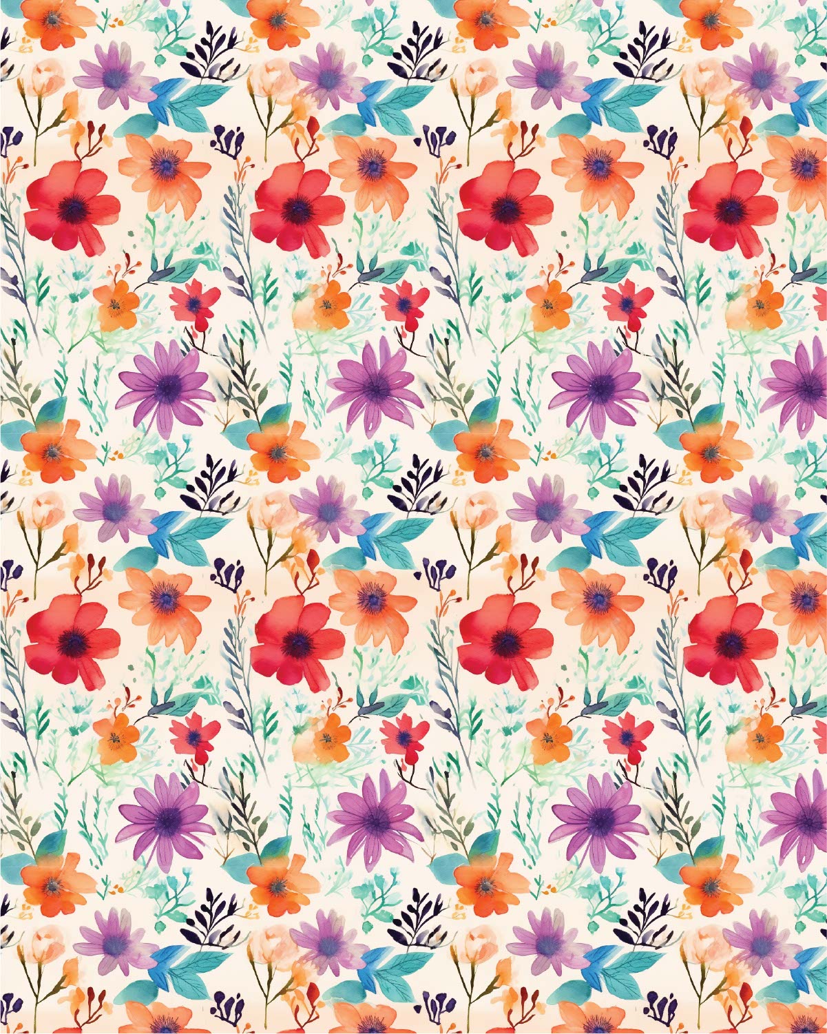 Watercolor Flowers 075 Transfer Paper