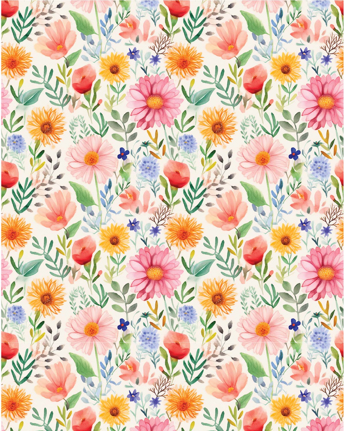 Watercolor Flowers 077 Transfer Paper
