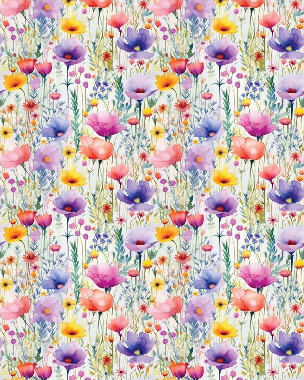 Watercolor Flowers 082 Transfer Paper
