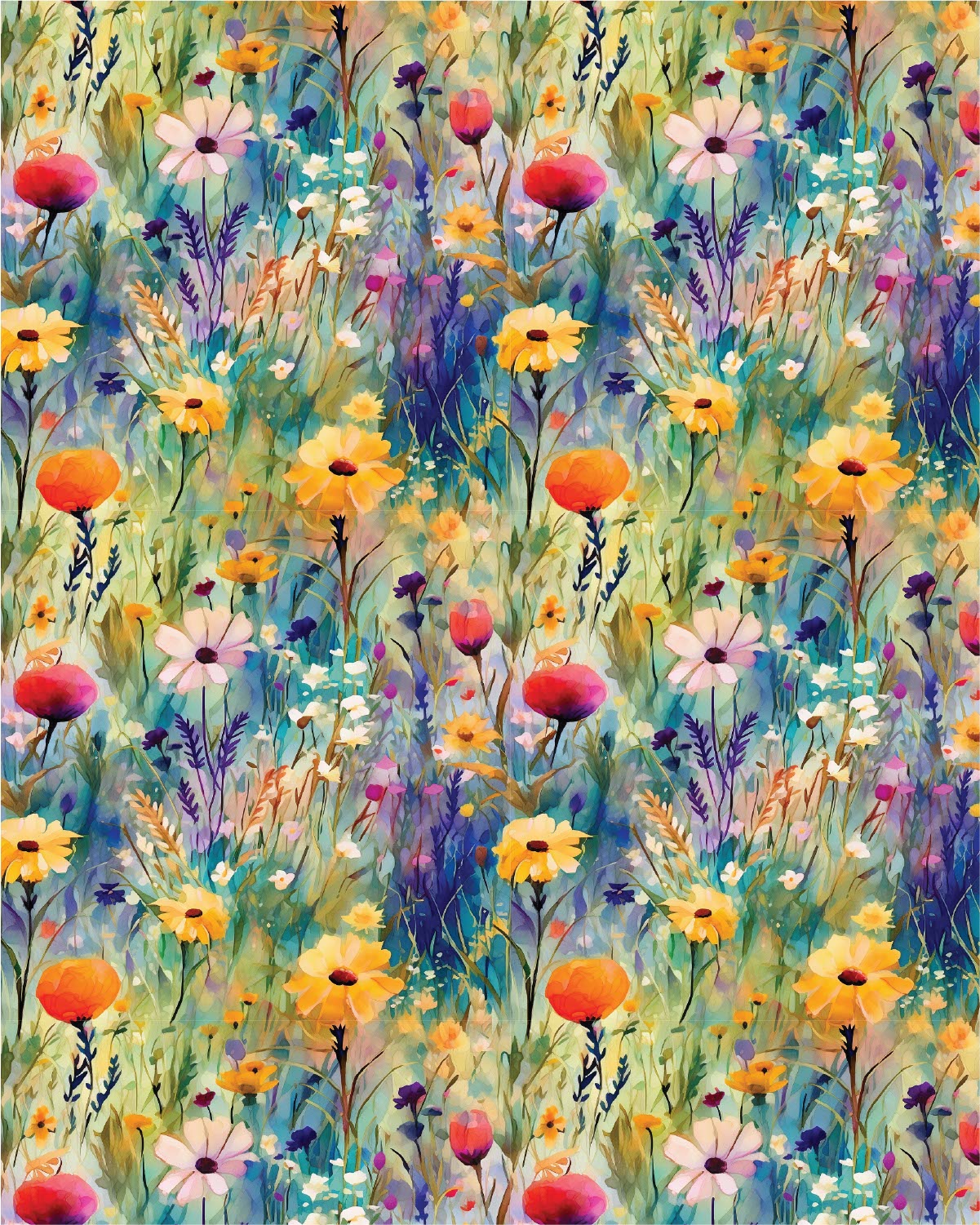 Watercolor Flowers 084 Transfer Paper