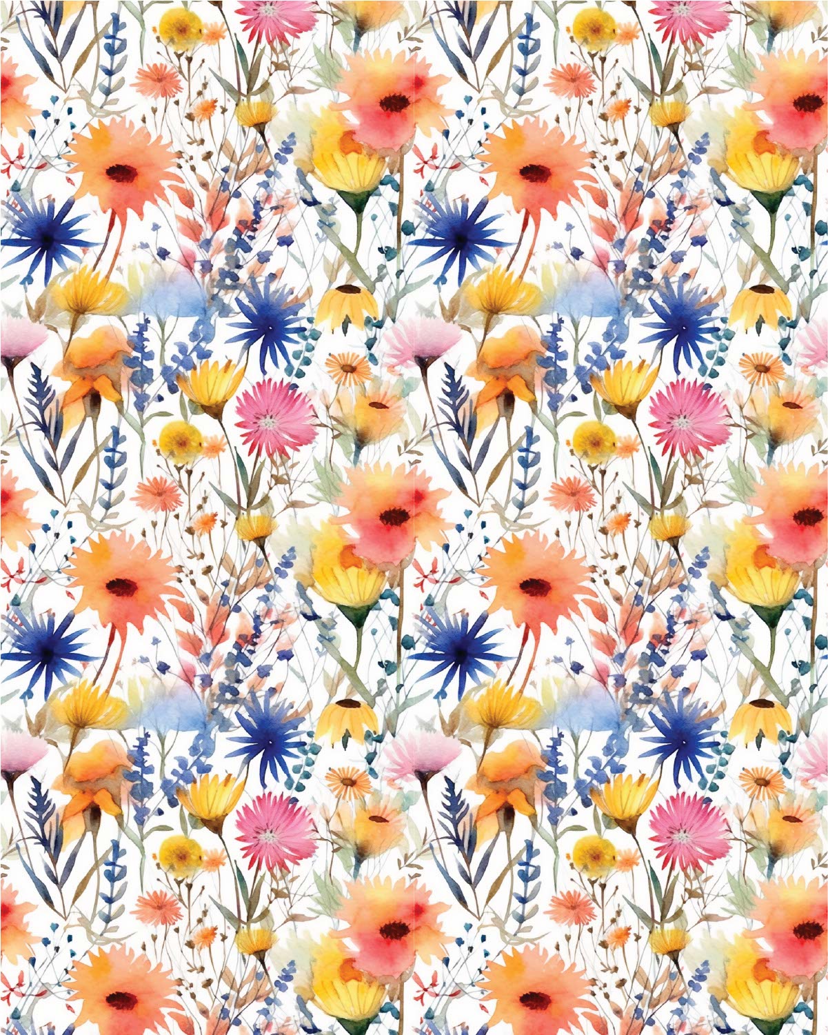 Watercolor Flowers 089Transfer Paper