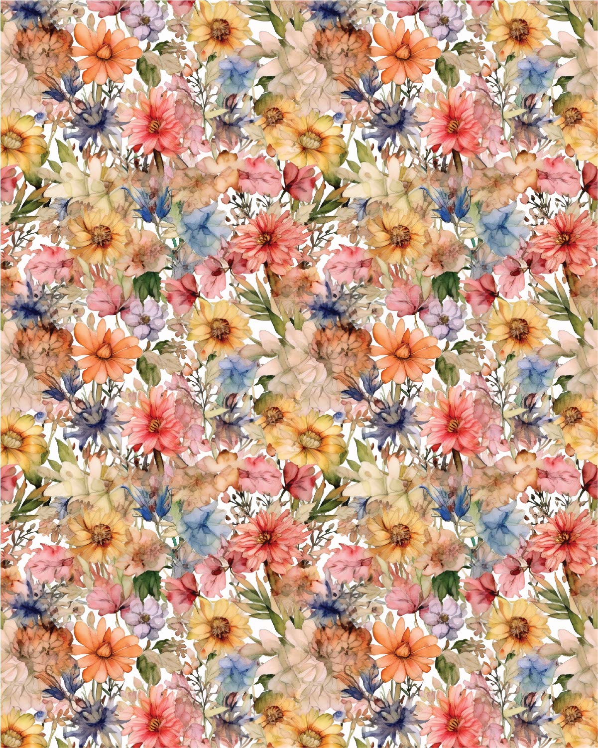 Watercolor Flowers 091 Transfer Paper