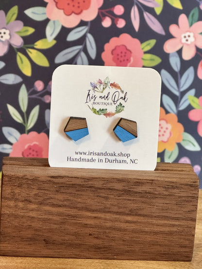 Walnut Geometric Studs