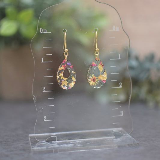 Golden Floral - Scalloped Teardrop