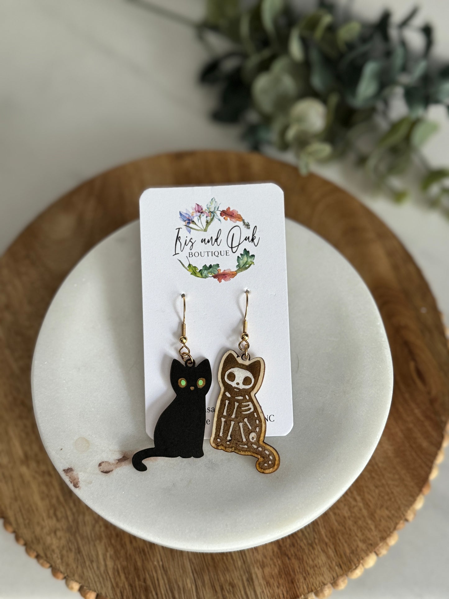 Skeleton Cat Dangles