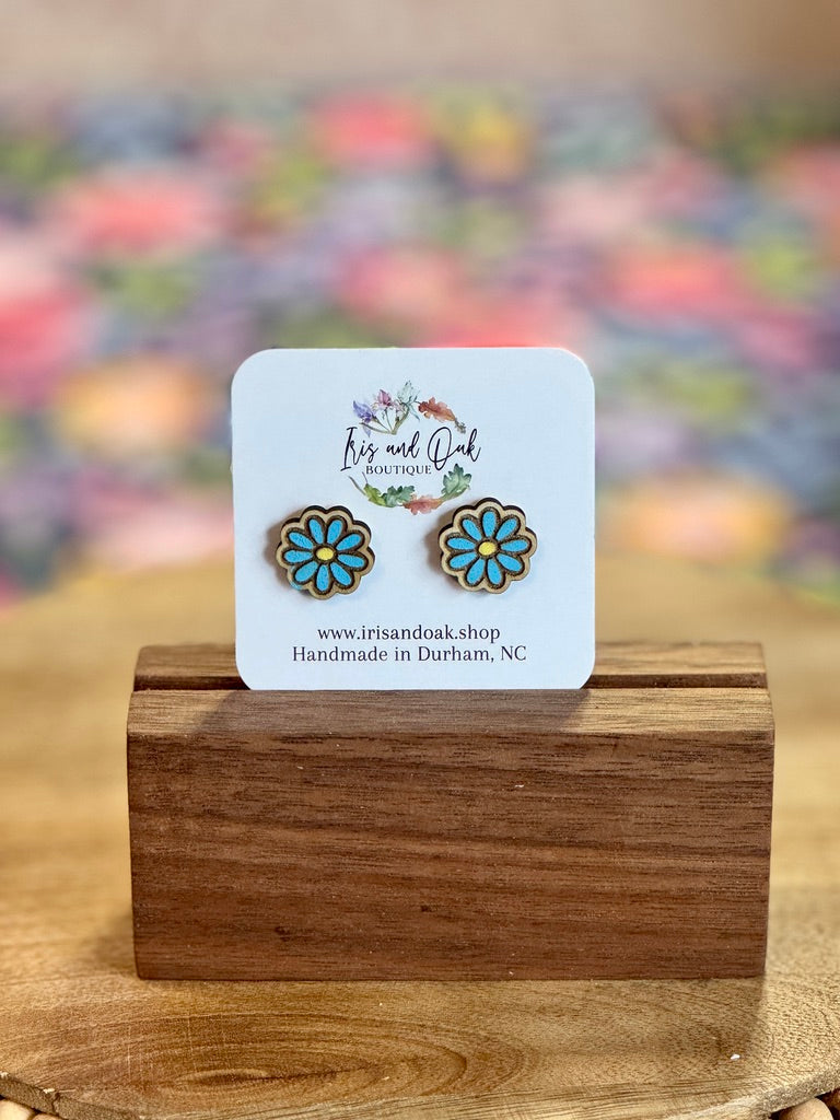 Wooden Flower Studs (Multiple styles)