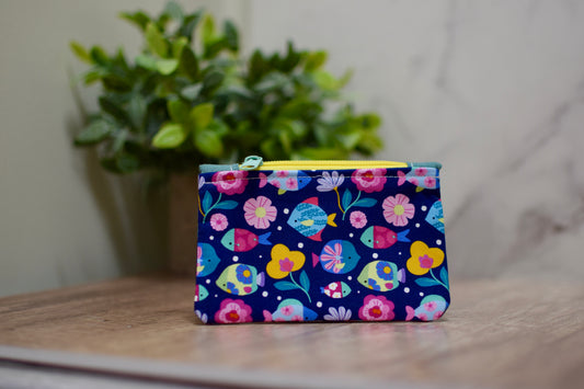 Neon Fish Mini Zipper Pouch